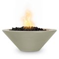 The Outdoor Plus 36 Round Cazo Fire Bowl - GFRC Concrete - Ash - Match Lit with Flame Sense - Natural Gas OPT-36RFOFSML-ASH-NG